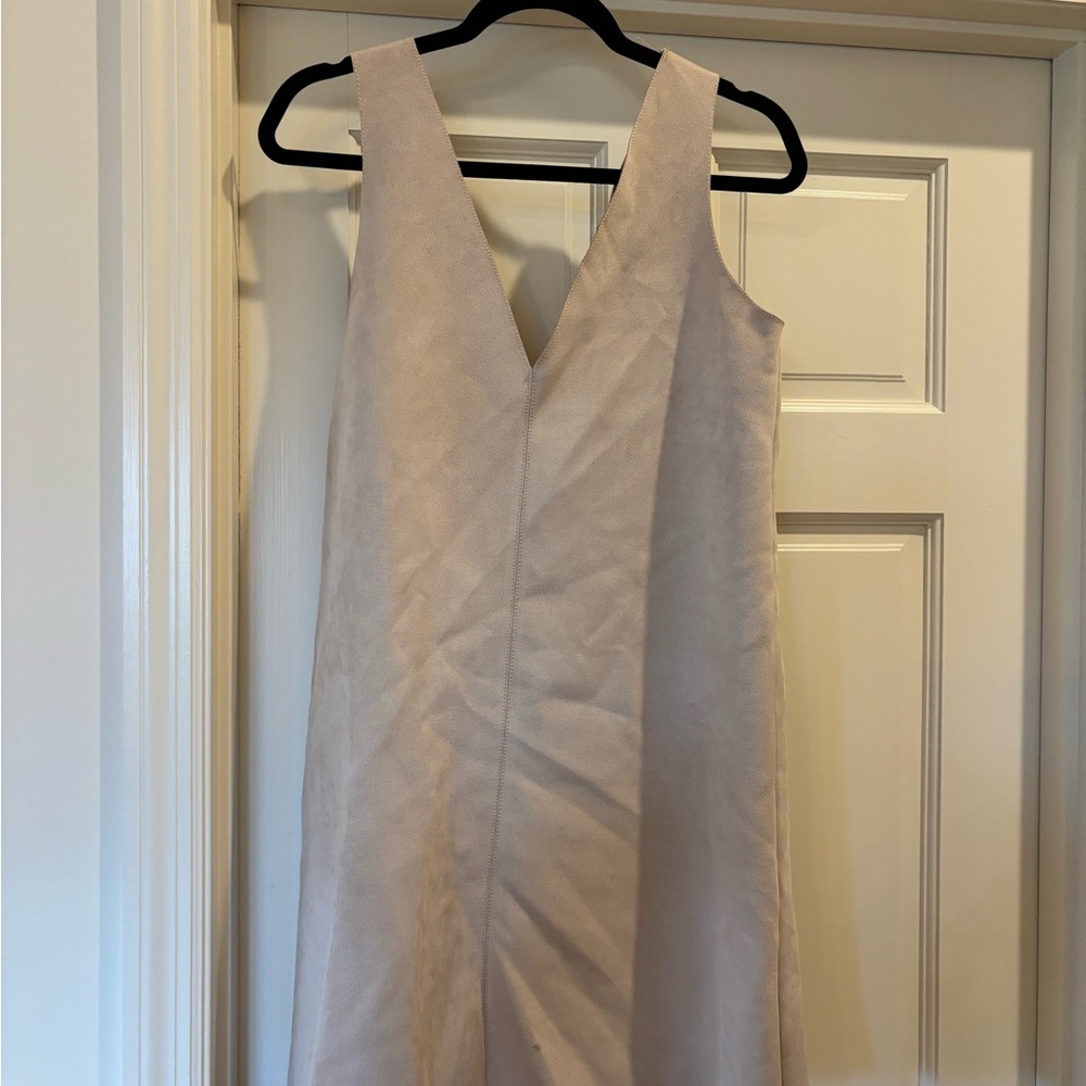 Zara Suede Elegant Beige Backless Dress